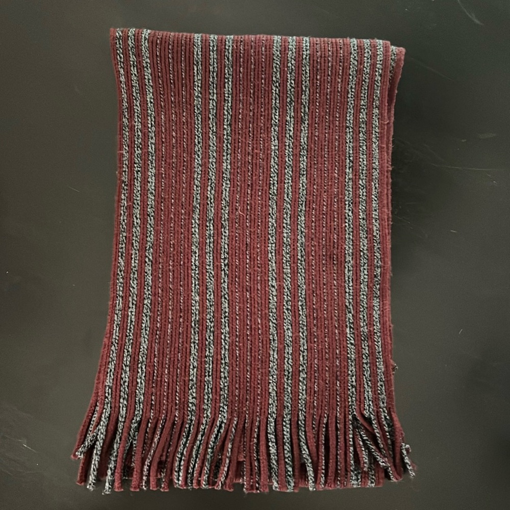 V Fraas Striped Fringe Scarf